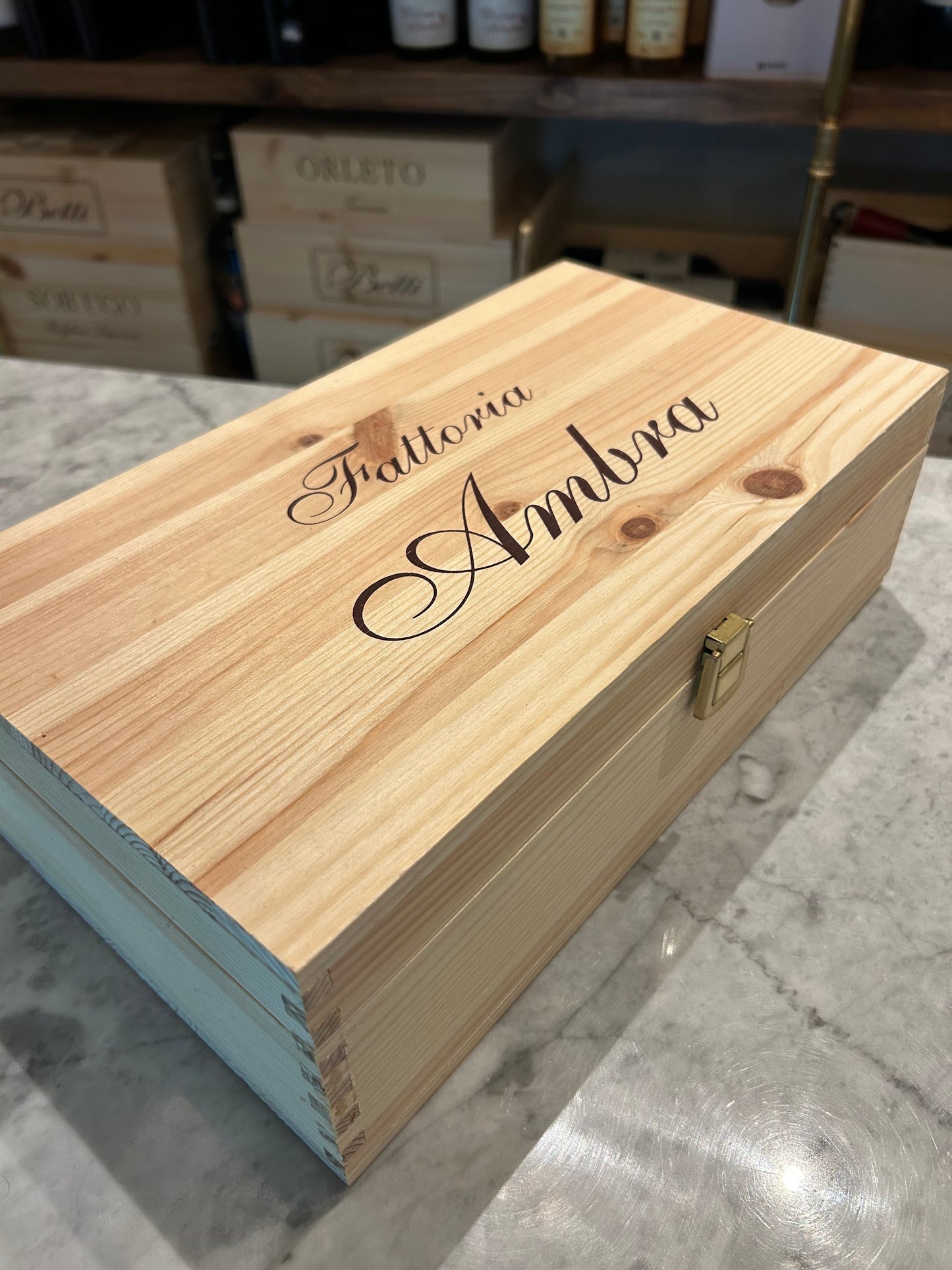 Ambra Carmignano 750mlx2 WOODEN BOX-Riserva Podere Lombarda and Riserva Montalbiolo