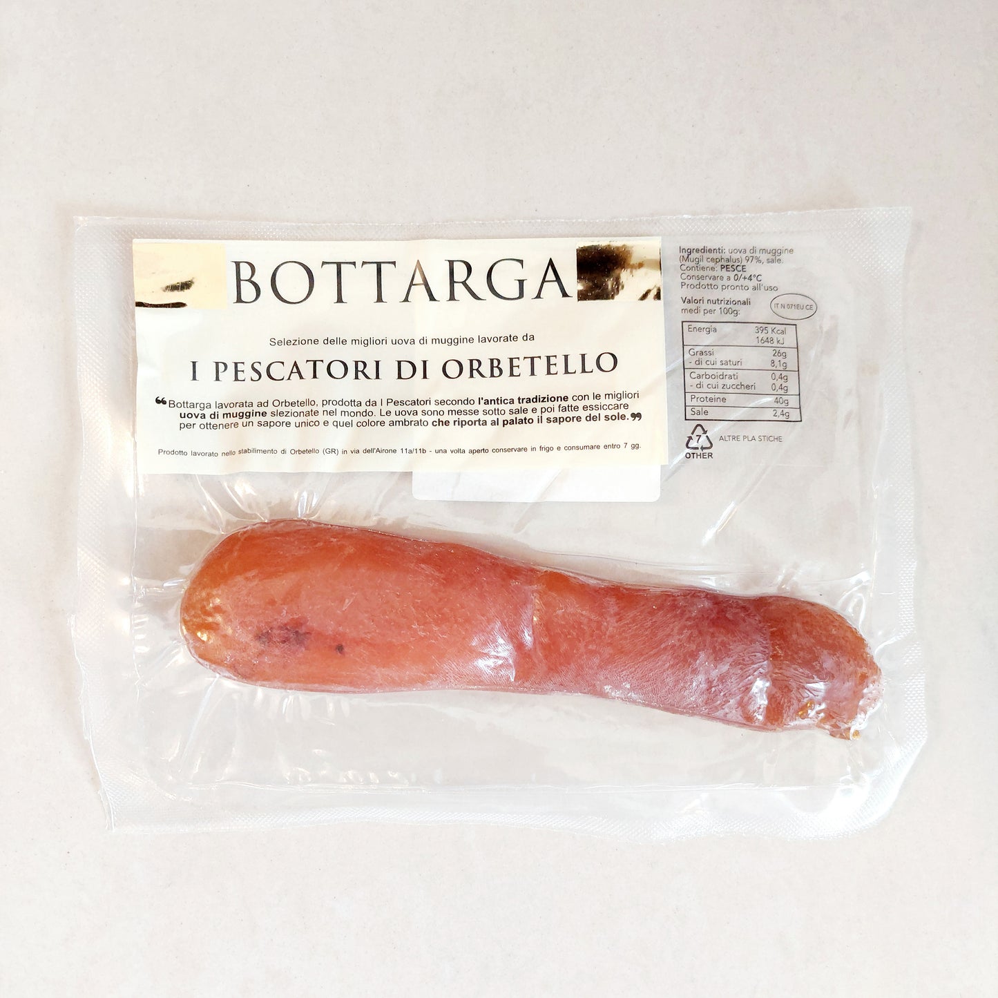Italian Mullet Bottarga from Orbetello Lagoon (Tuscany)