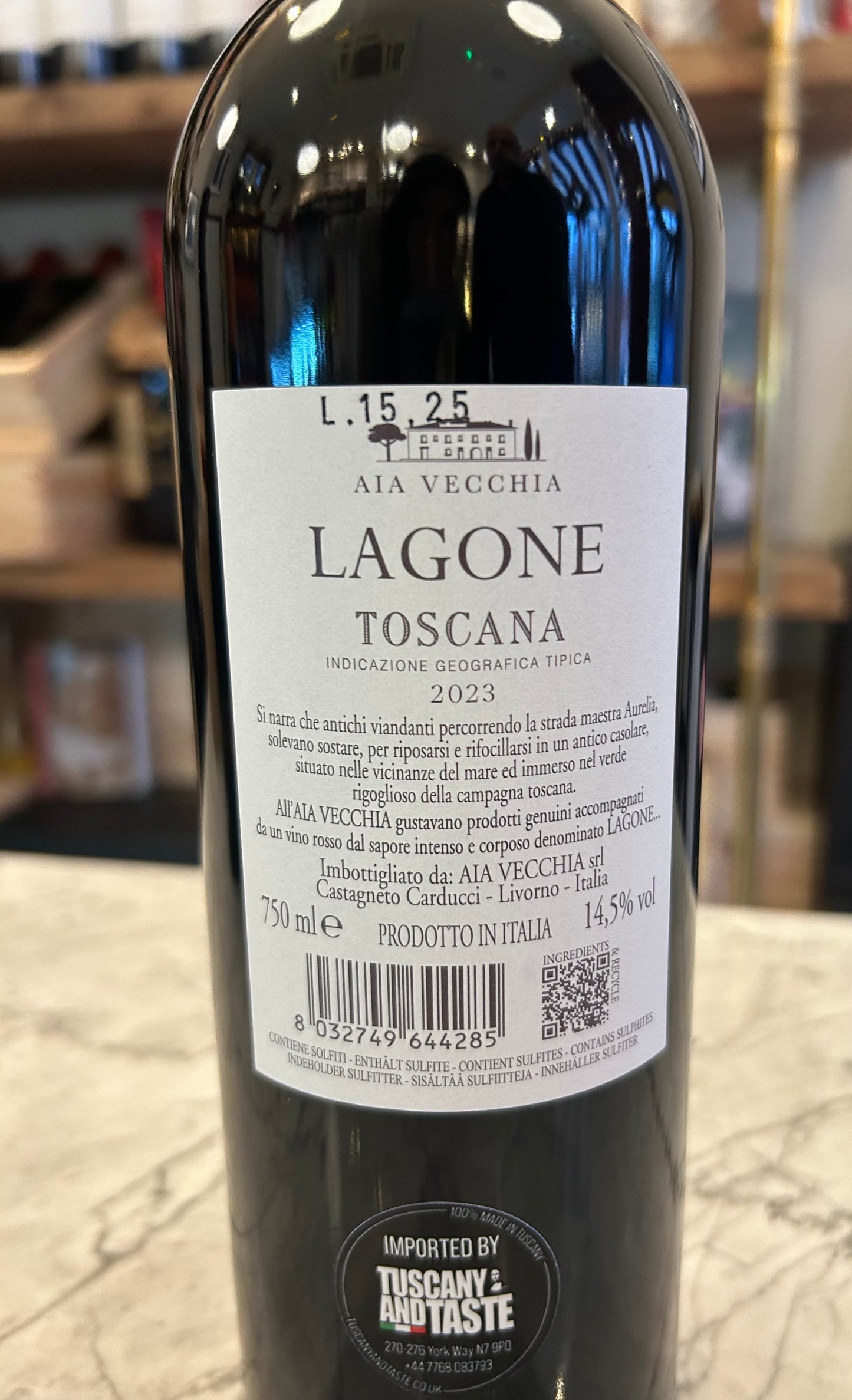 Rosso di Toscana 'Lagone'  IGT 2023 Merlot Cabernet Sauvignon Cabernet Franc. 750ml Azienda Agricola Aia Vecchia Bolgheri