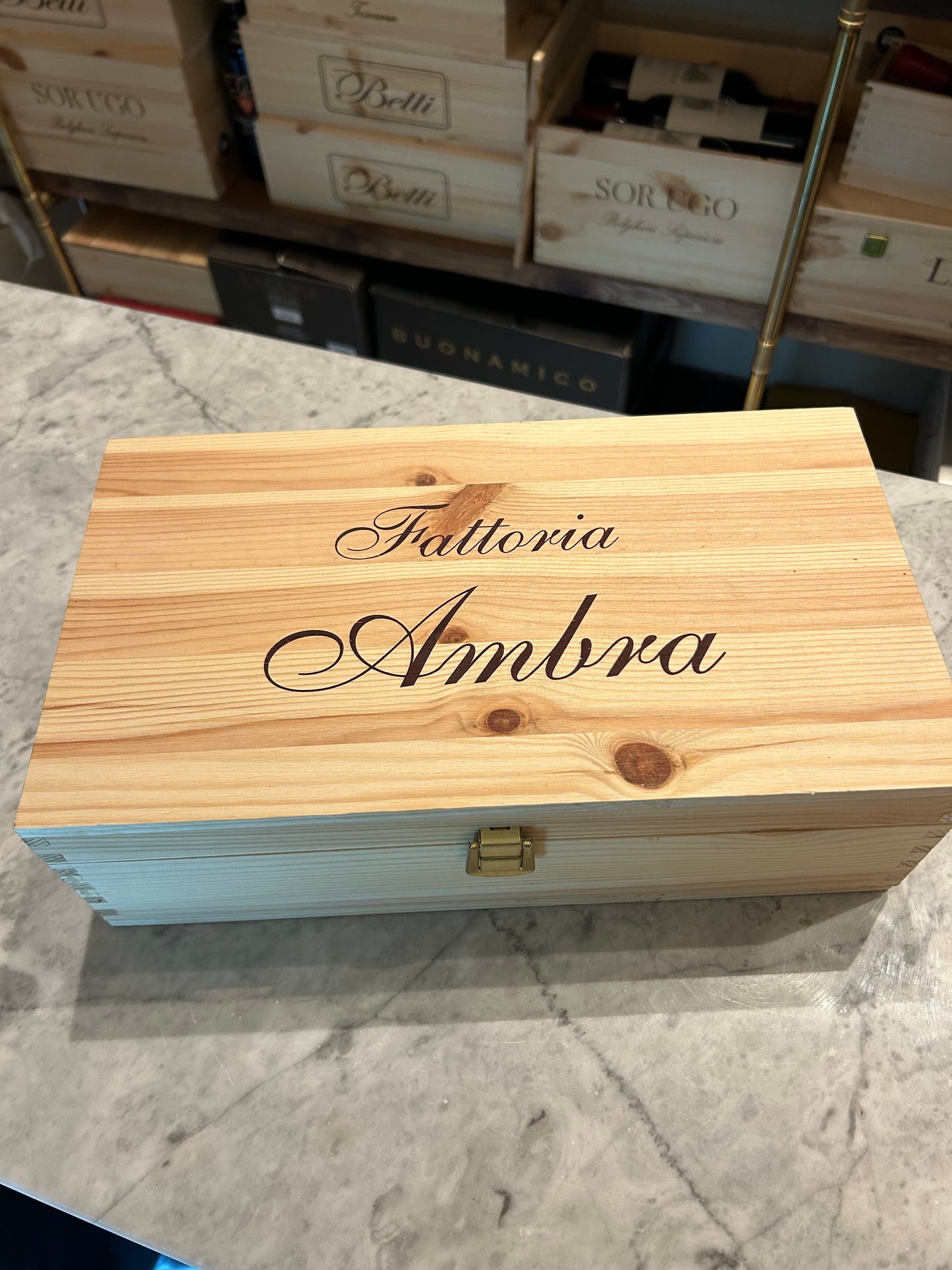 Ambra Carmignano 750mlx2 WOODEN BOX-Riserva Podere Lombarda and Riserva Montalbiolo