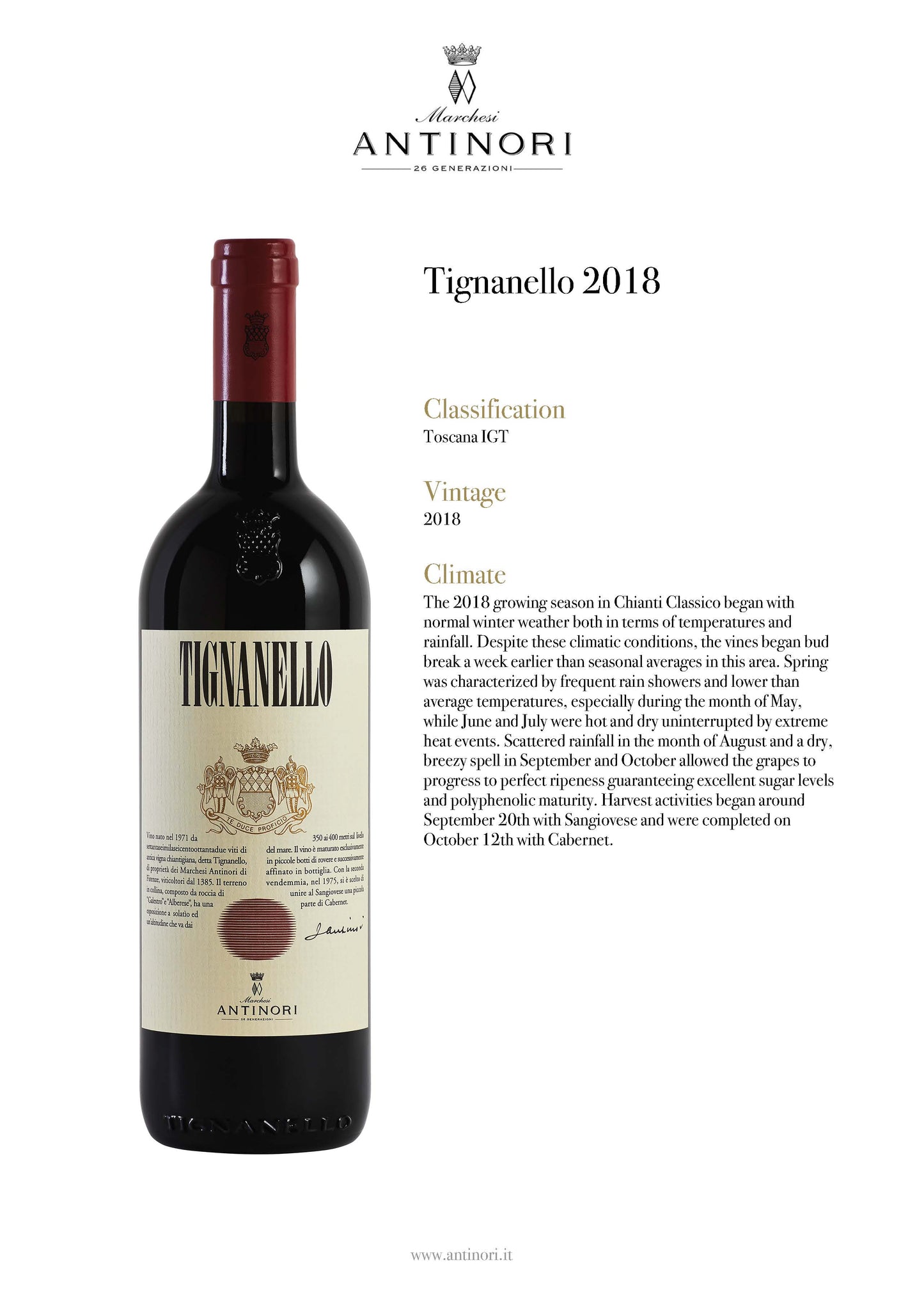 Tignanello 2018 - Toscana IGT Antinori Magnum 1.5l