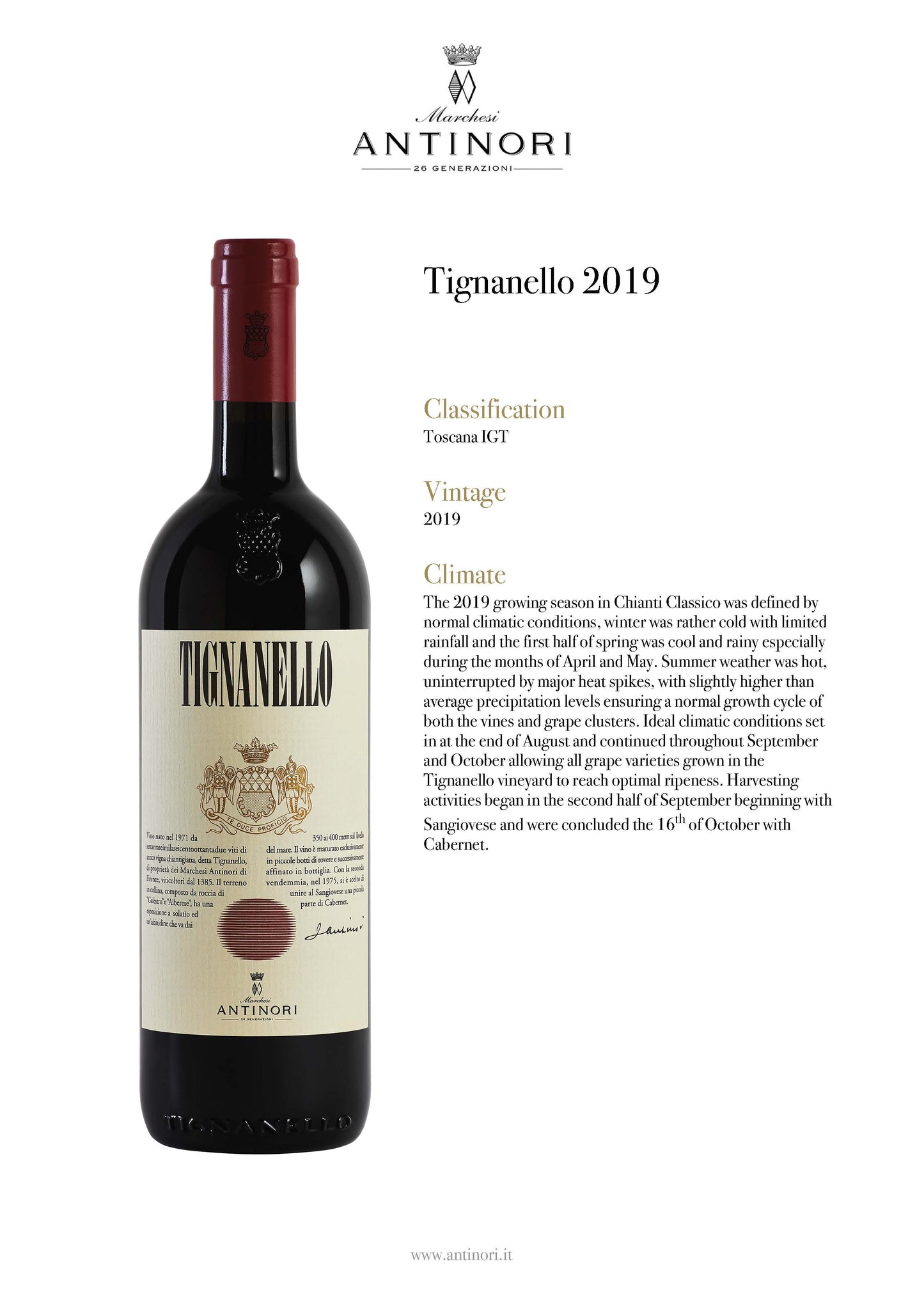 Tignanello 2019 - Toscana IGT Antinori Magnum 1.5l